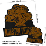 Custom Shaped Monster Trucks Door Mat