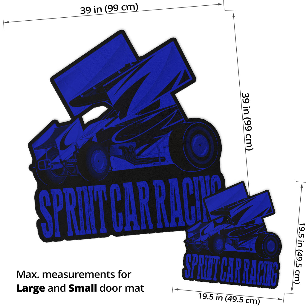 Custom shaped sprint car door mat