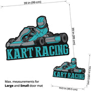 Custom shaped kart racing door mat