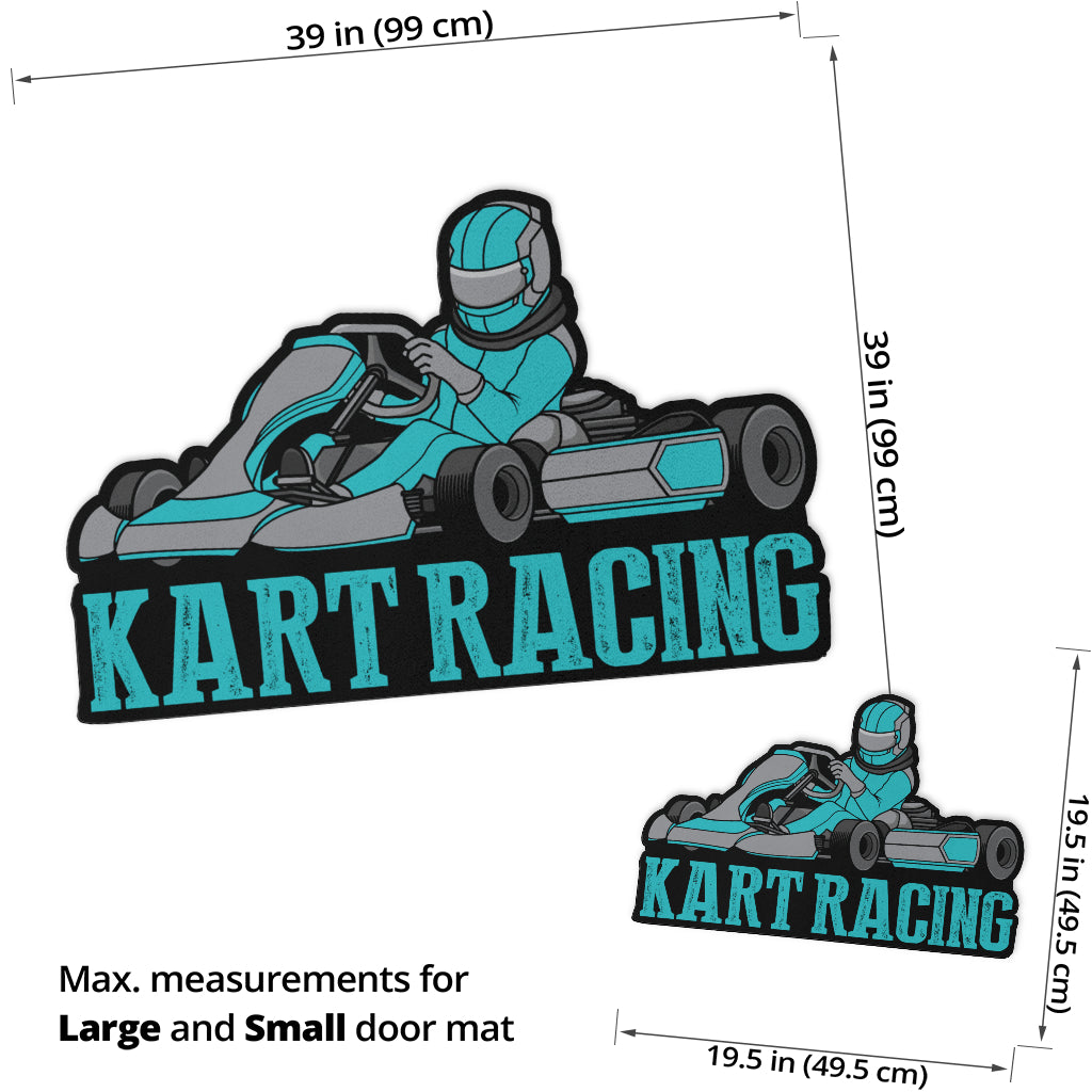 Custom shaped kart racing door mat