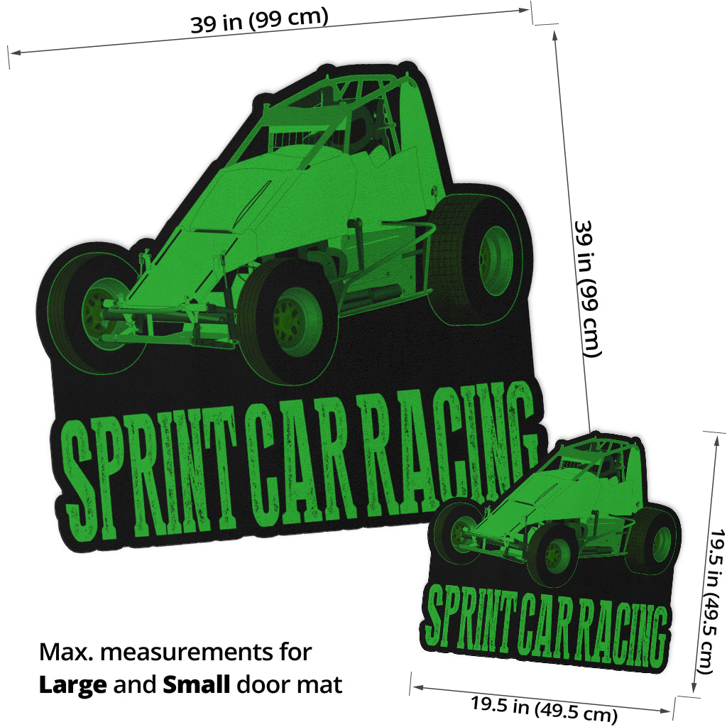 Custom shaped sprint car non-wing door mat