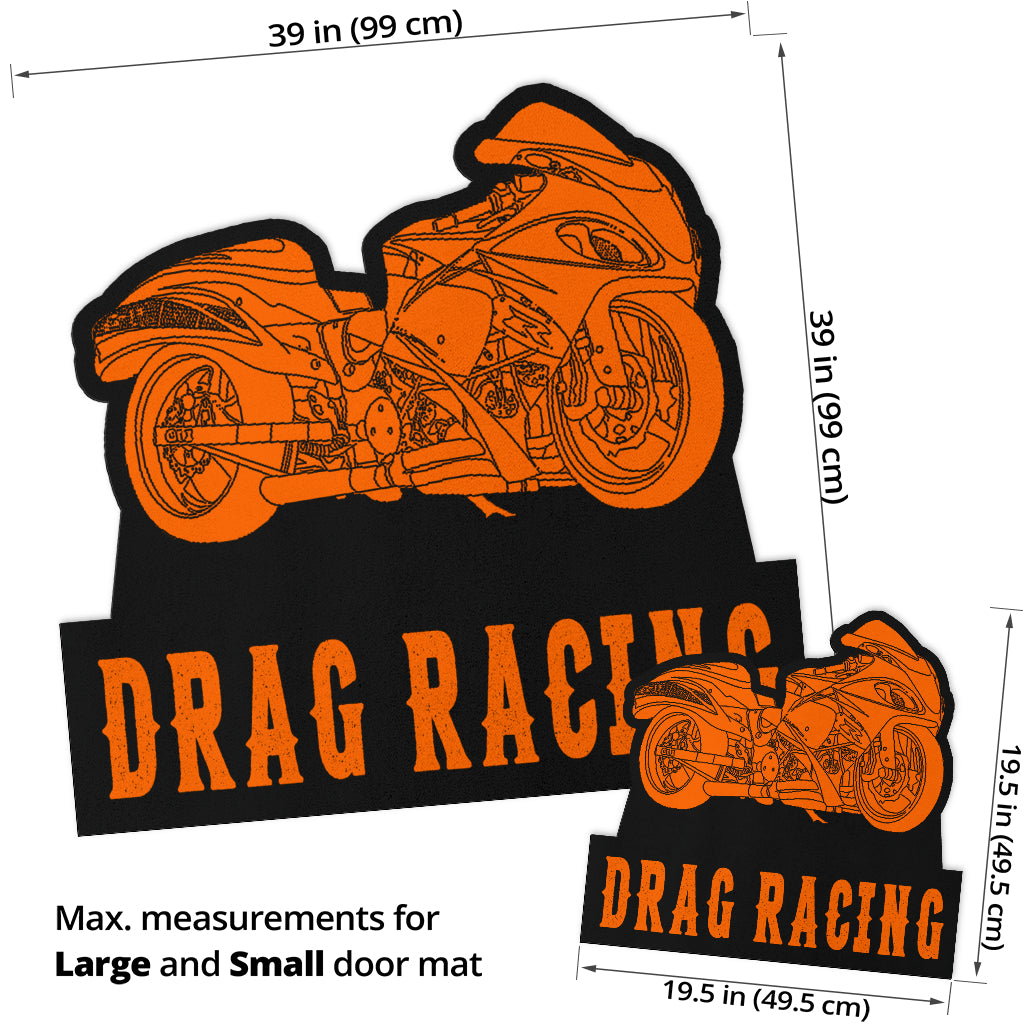 Custom Shaped Drag Racing Bike Door Mat