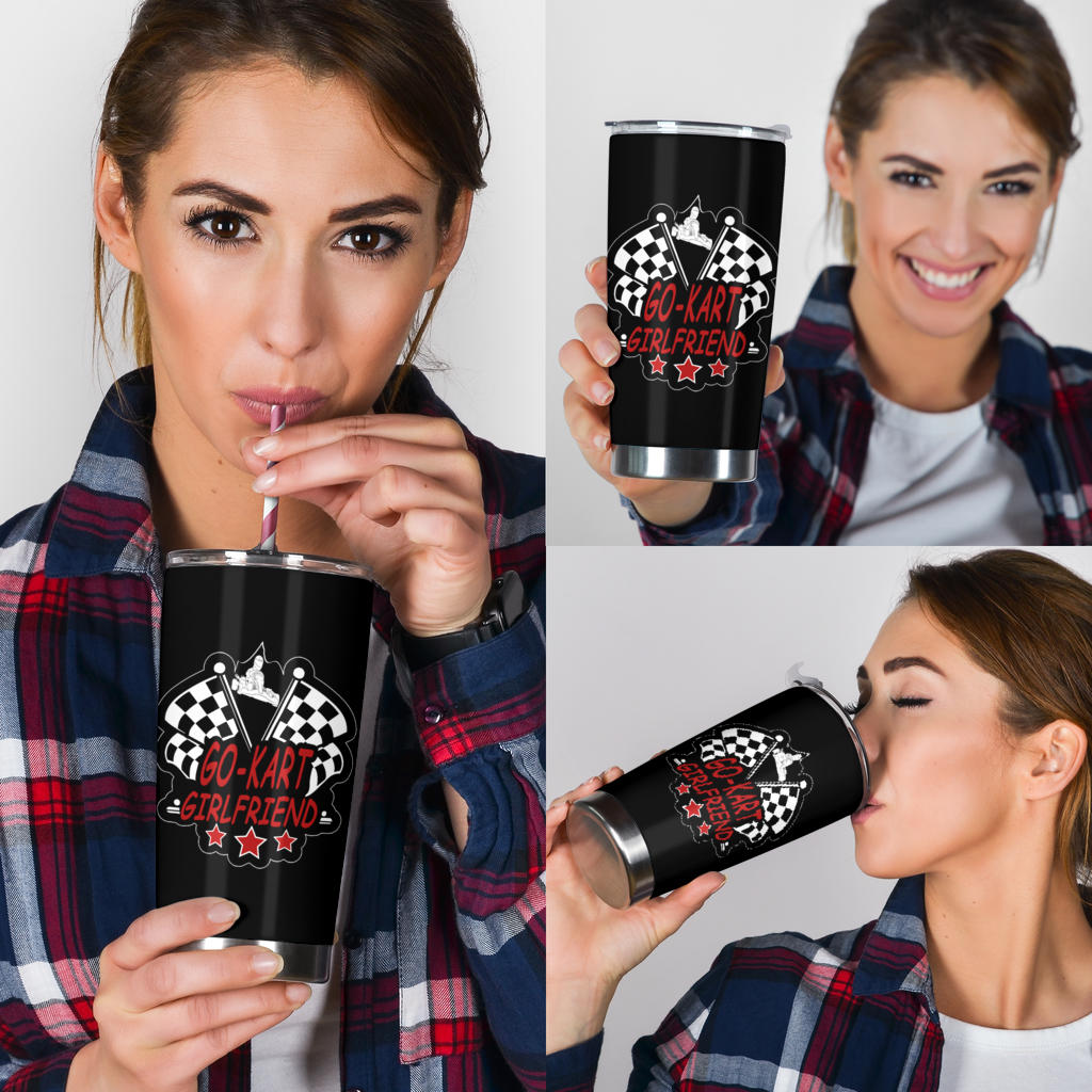 Go-kart racing girlfriend tumbler