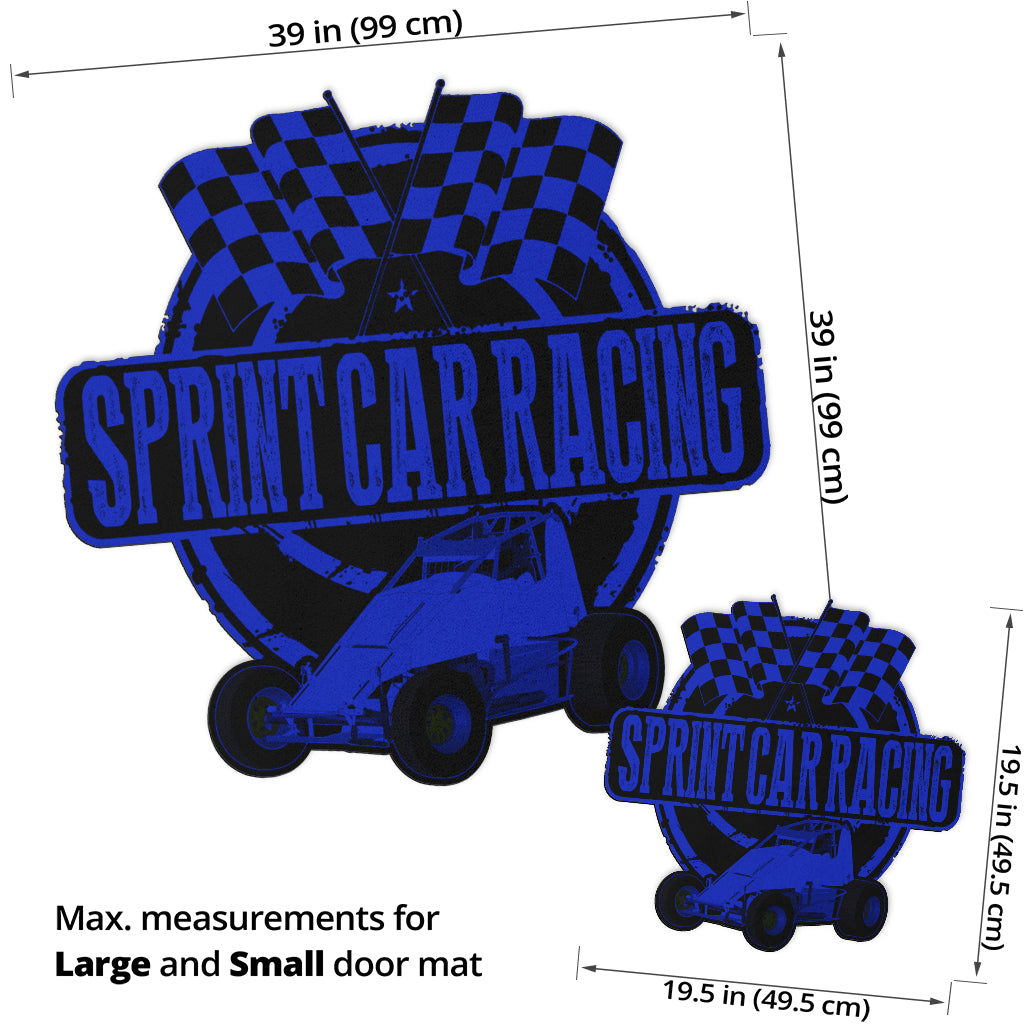 Custom shaped sprint car non-wing door mat