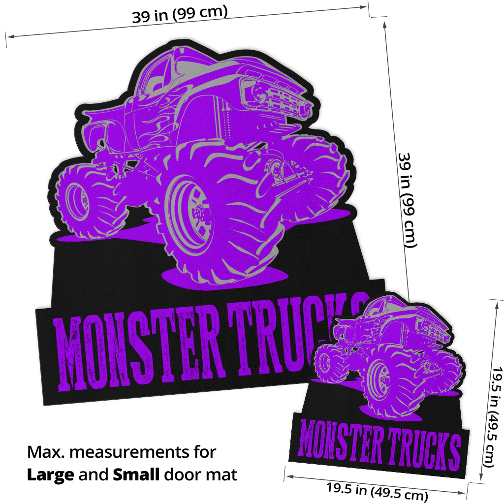Custom Shaped Monster Trucks Door Mat