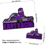 Custom shaped kart racing door mat