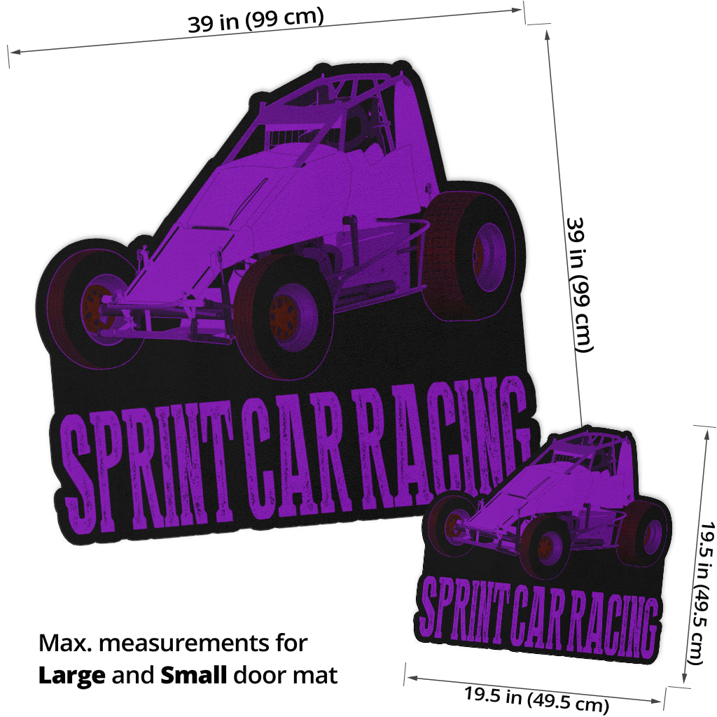 Custom shaped sprint car non-wing door mat