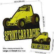 Custom shaped sprint car non-wing door mat