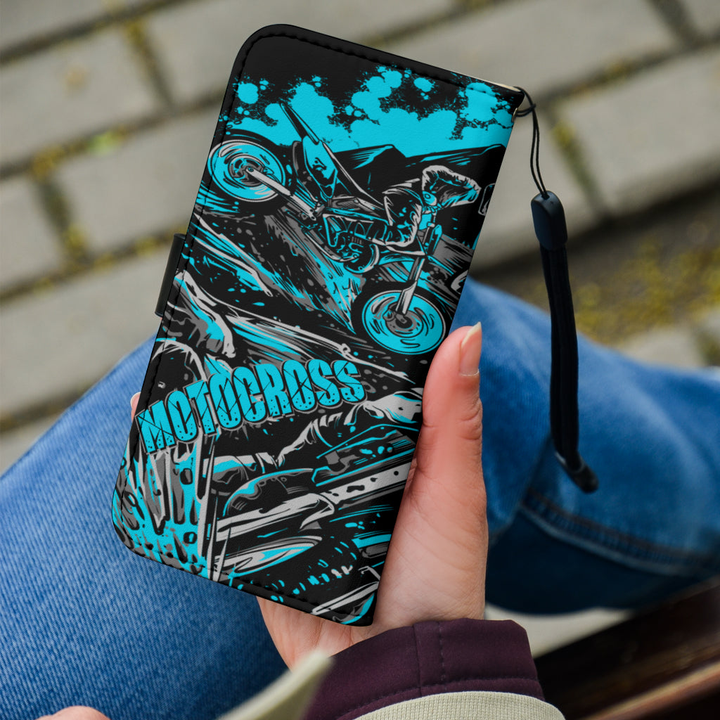 Motocross Wallet Phone Case Carolina Blue Wallet Phone Case Motocross Wallet Phone Case Carolina Blue Wallet Phone Case