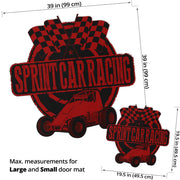 Custom shaped sprint car non-wing door mat