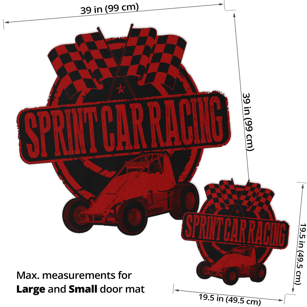 Custom shaped sprint car non-wing door mat