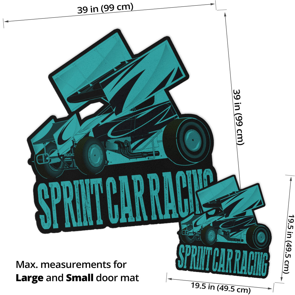 Custom shaped sprint car door mat