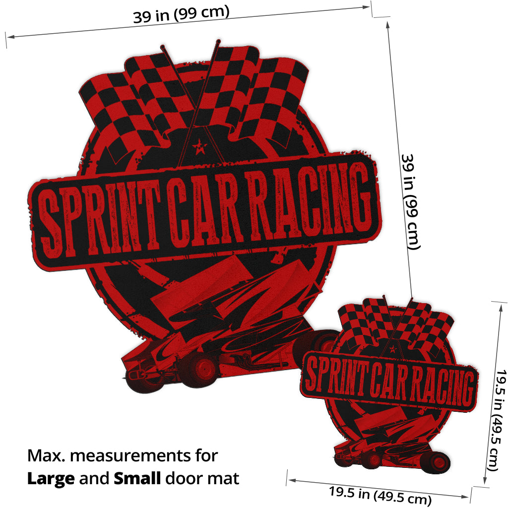 Custom shaped sprint car door mat
