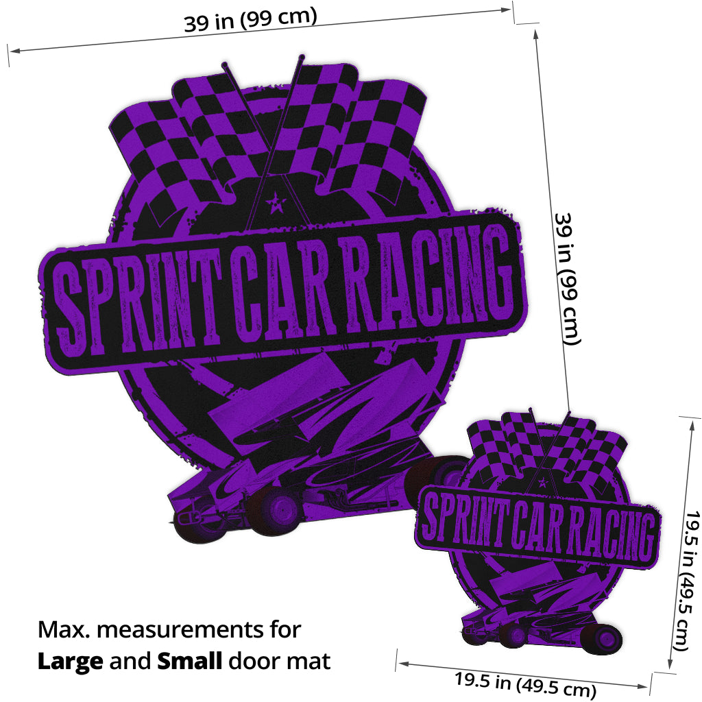 Custom shaped sprint car door mat