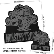 Custom Shaped Monster Trucks Door Mat