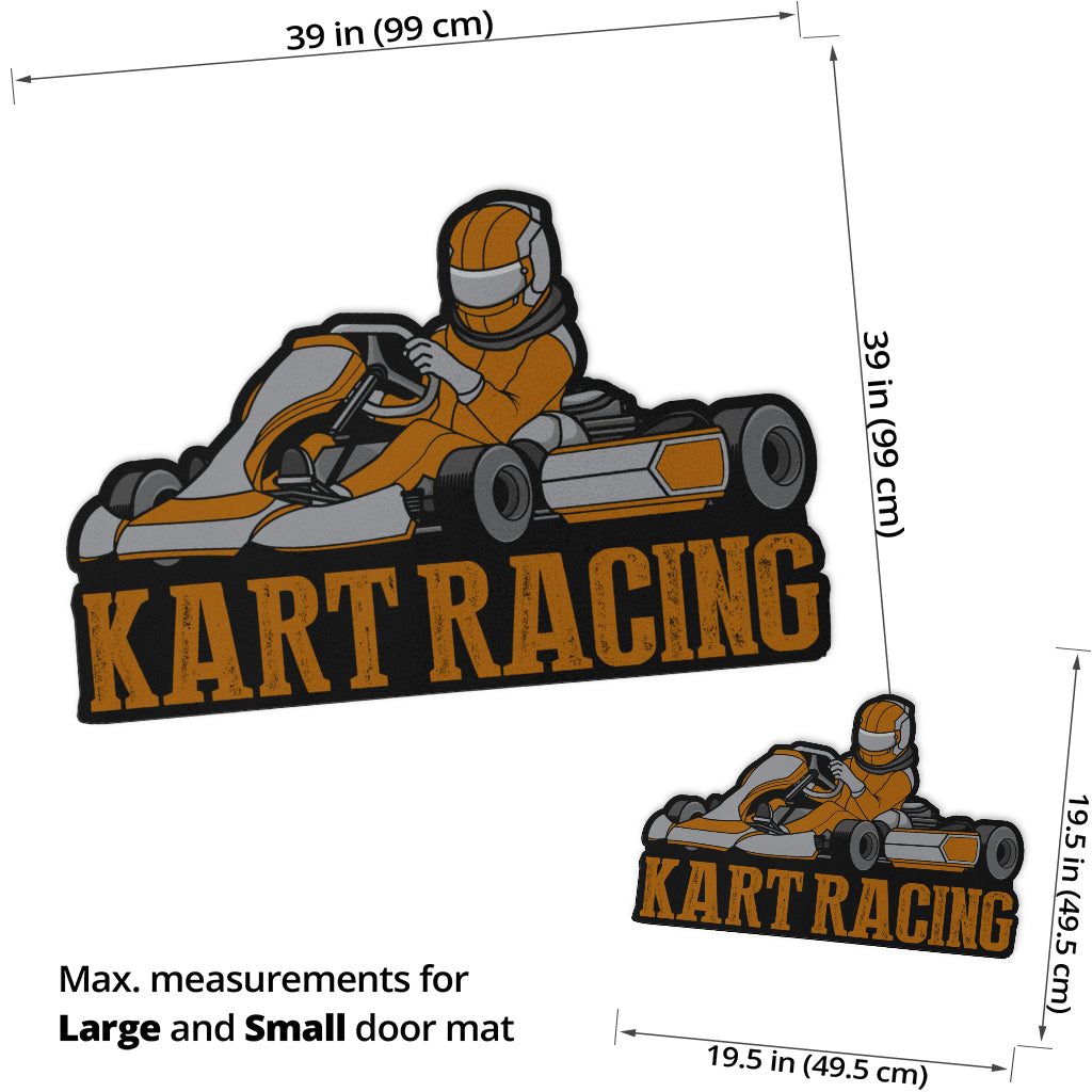 Custom shaped kart racing door mat