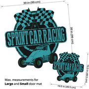 Custom shaped sprint car non-wing door mat