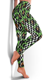 Racing Leopard Checkered Leggings