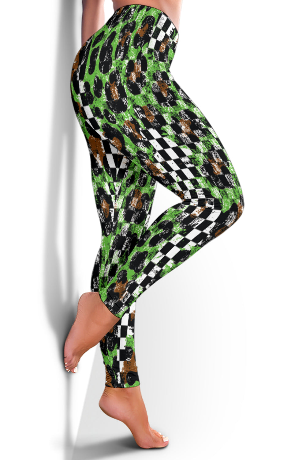 Racing Leopard Checkered Leggings