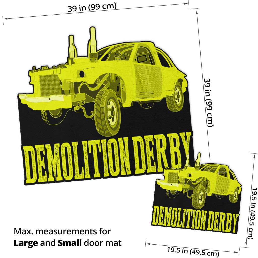 Custom shaped demolition derby door mat