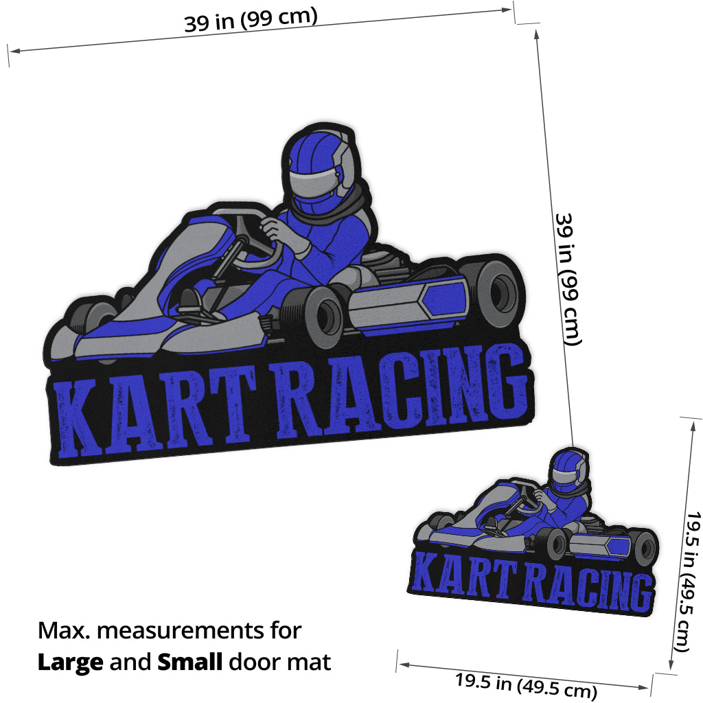 Custom shaped kart racing door mat