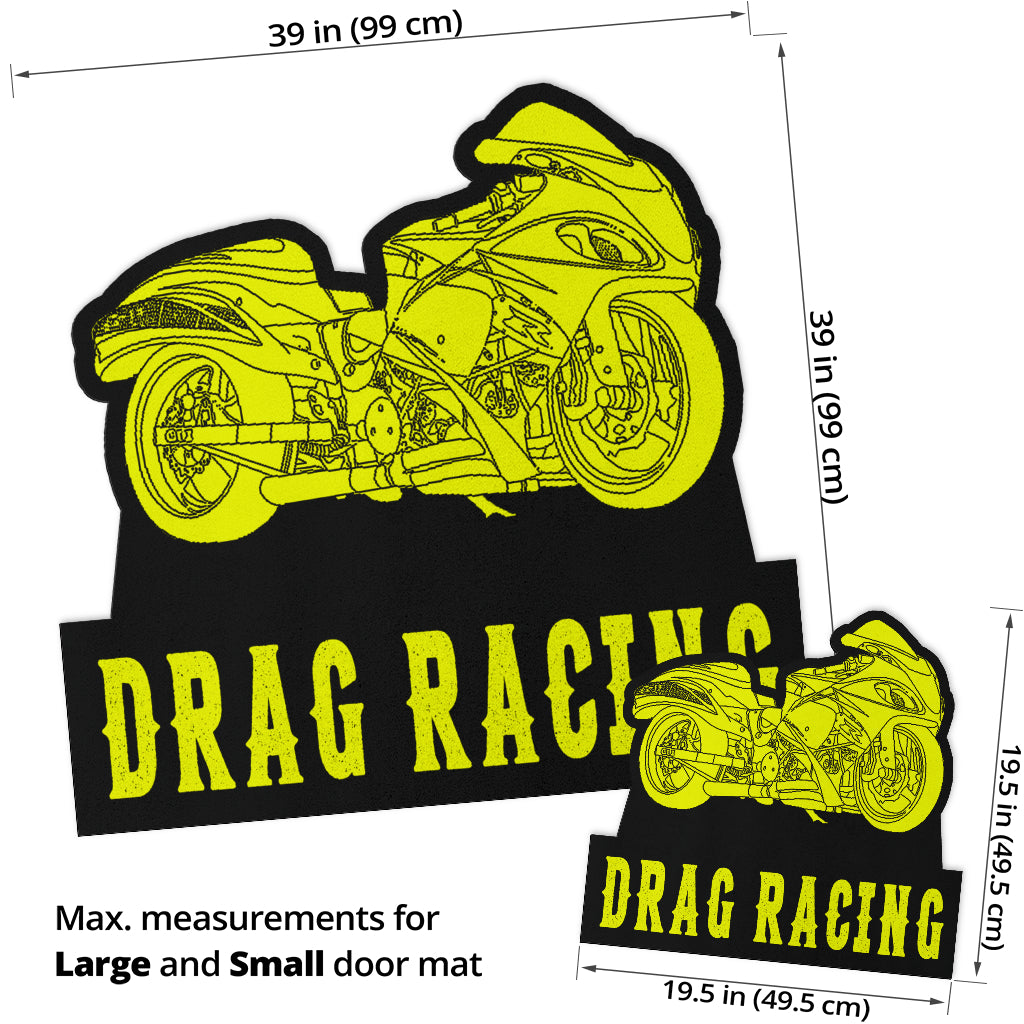 Custom Shaped Drag Racing Bike Door Mat