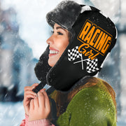 Racing Girl Checkered Trapper Hat