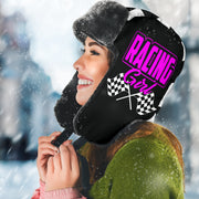 Racing Girl Checkered Trapper Hat