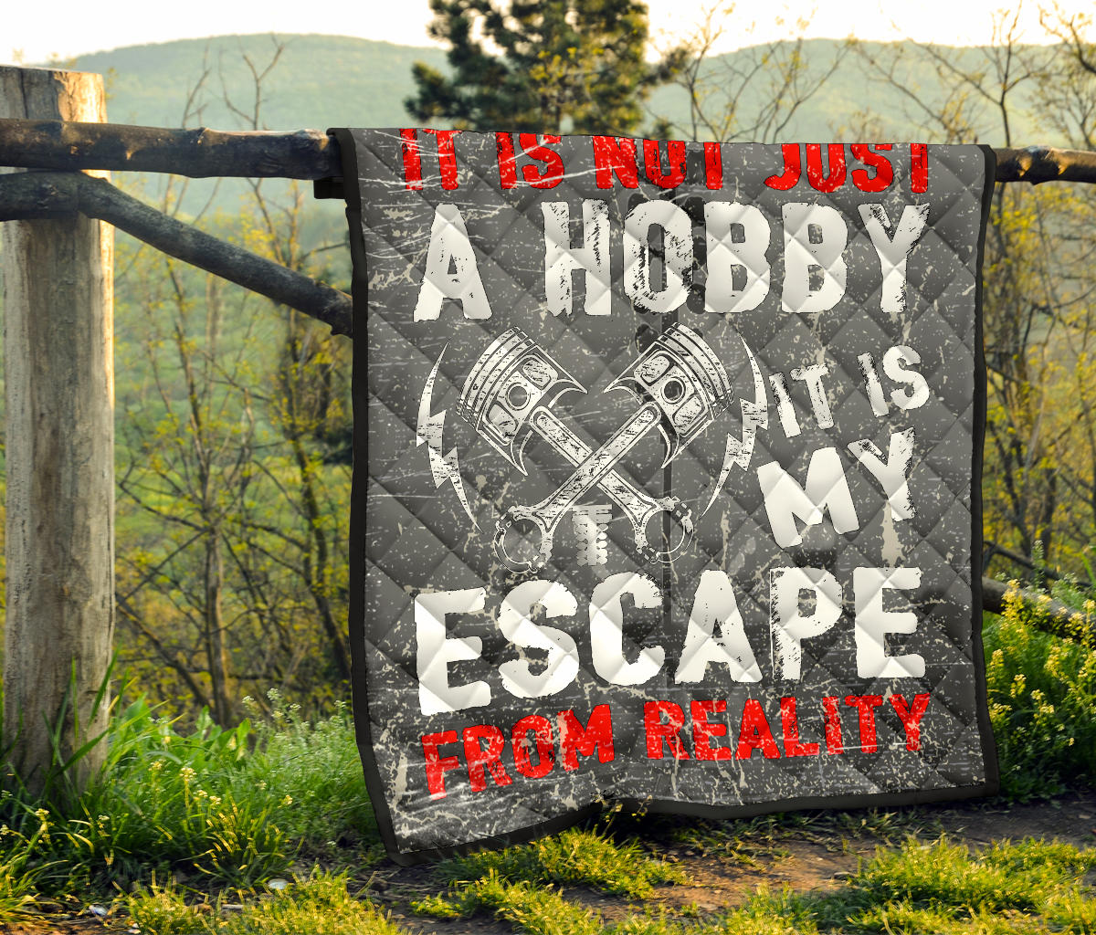 IIt Is Not Just A Hobby it's my escape from reality Drag Racing Premium Quilt