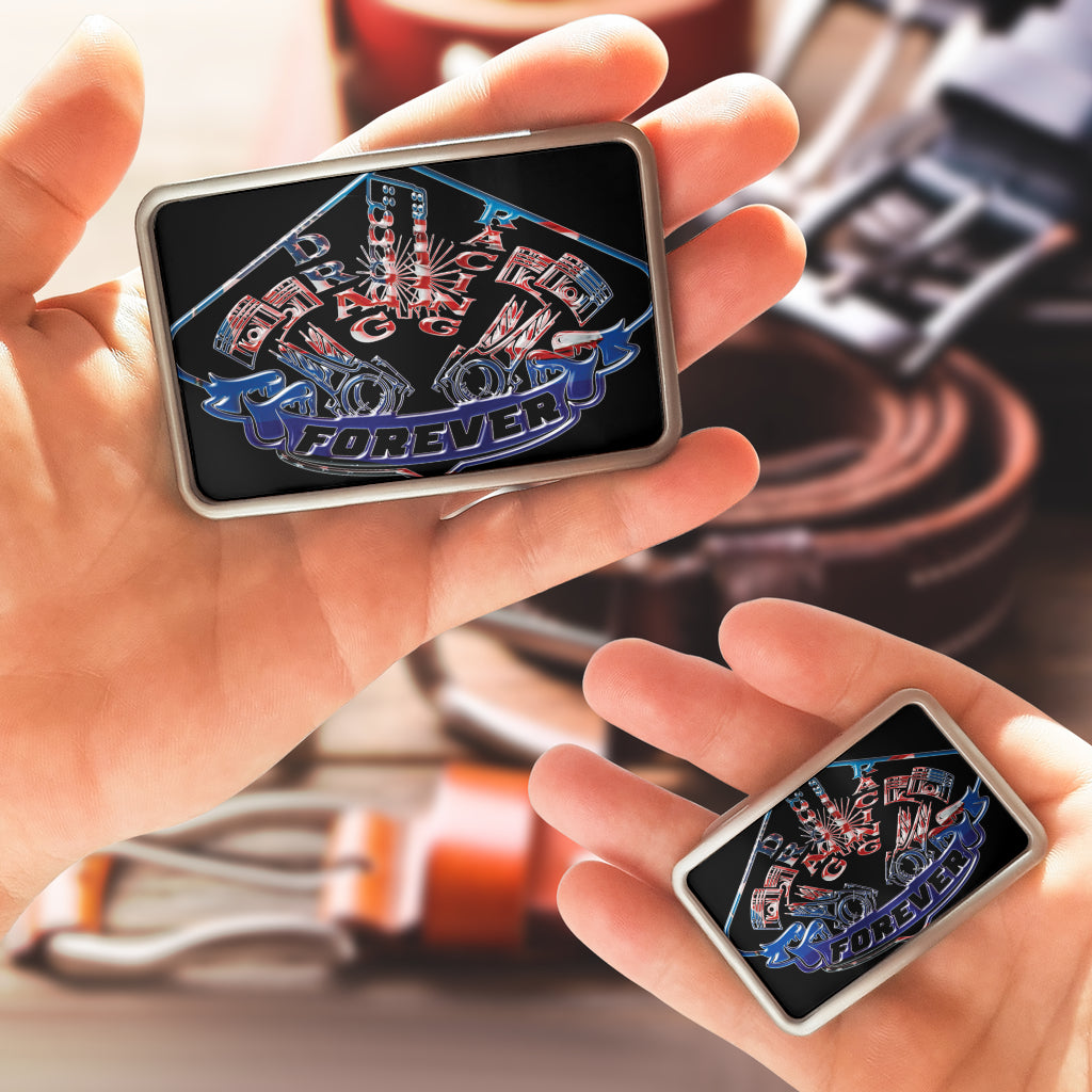 USA Drag Racing Forever Belt Buckle