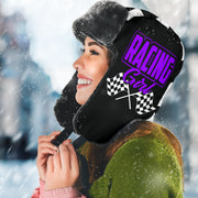 Racing Girl Checkered Trapper Hat