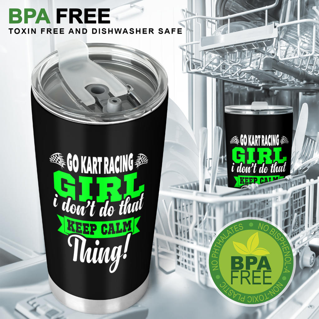go kart racing girl tumbler
