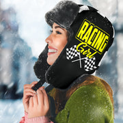 Racing Girl Checkered Trapper Hat