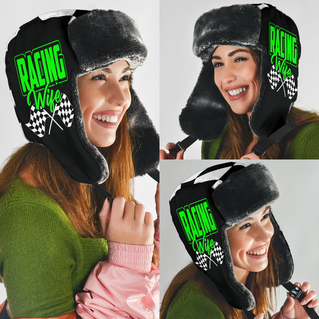 Racing Wife Checkered Trapper hat