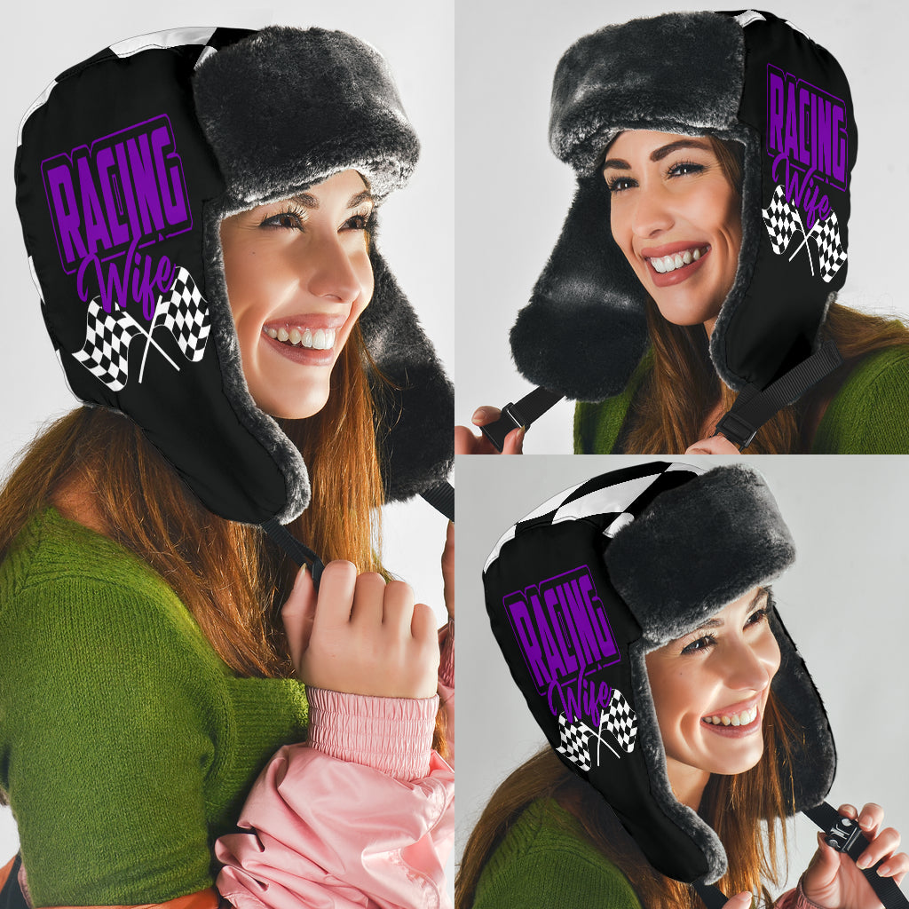 Racing Wife Checkered Trapper hat
