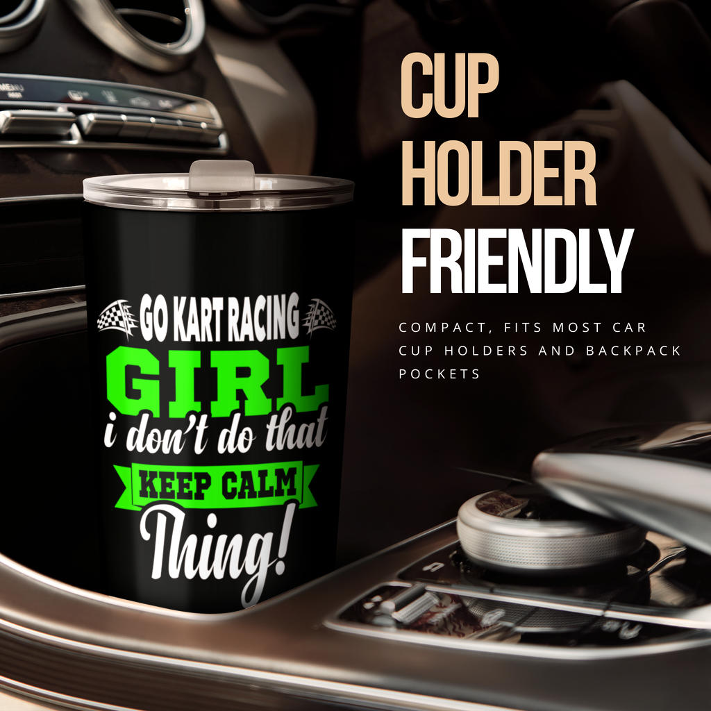 go kart racing girl tumbler