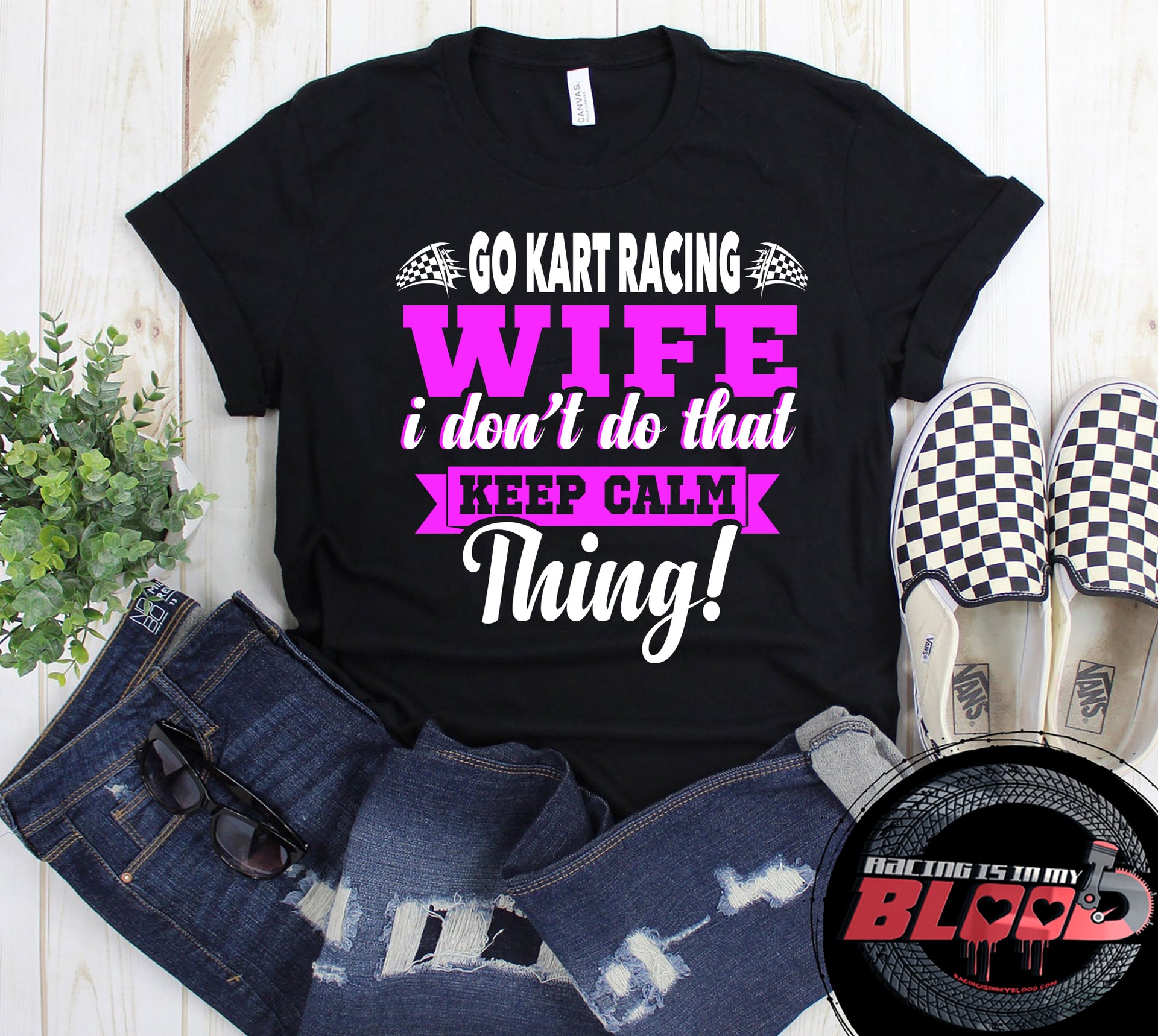 go kart racing wife t-shirts