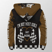Dirt Track Racing Girl Sherpa Jacket muddy