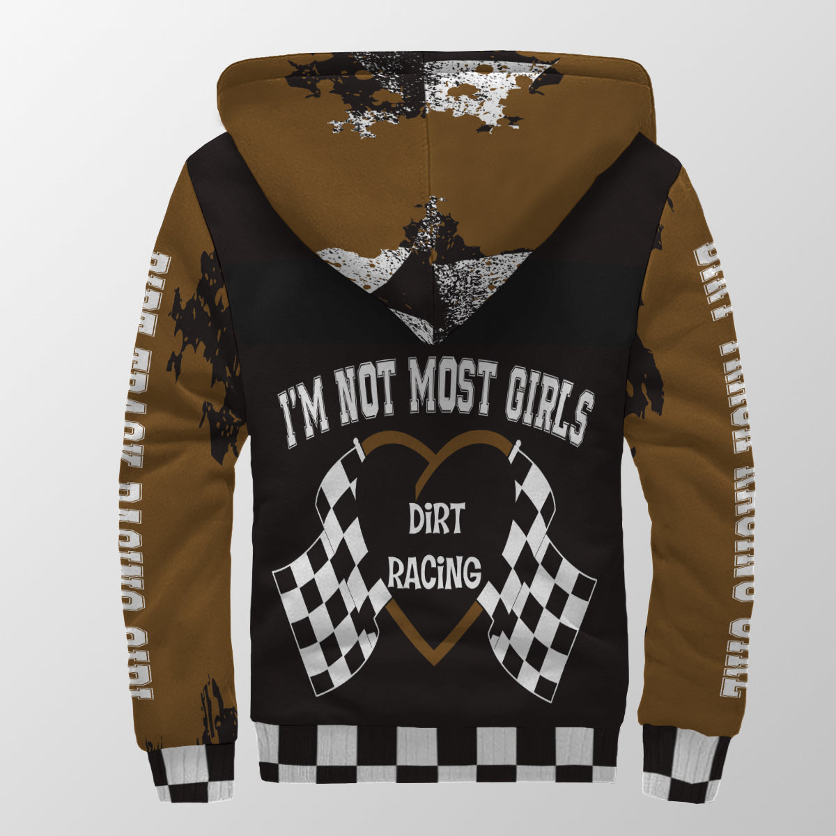 Dirt Track Racing Girl Sherpa Jacket muddy