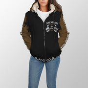 Dirt Track Racing Girl Sherpa Jacket muddy