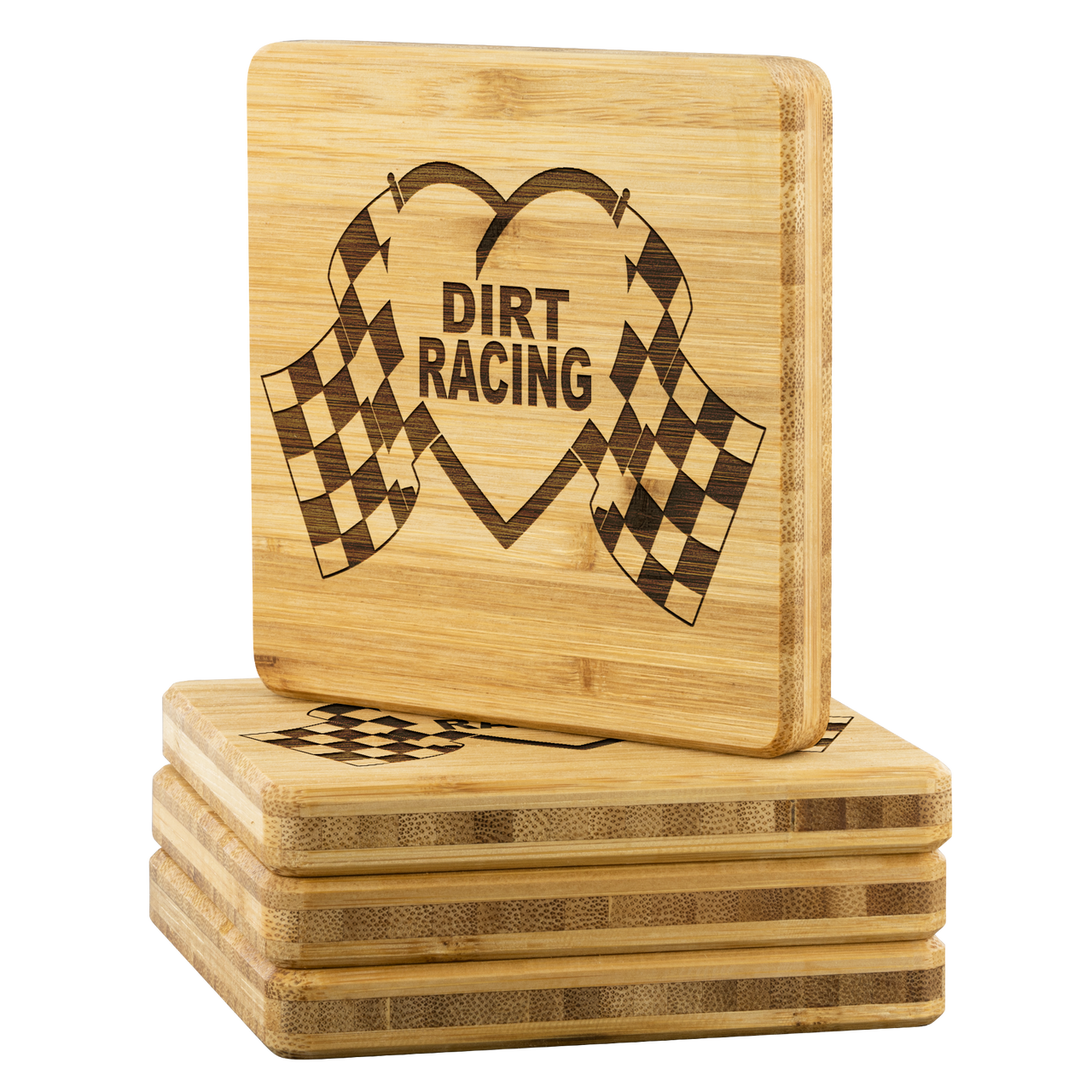 Dirt Racing Bamboo Coaster