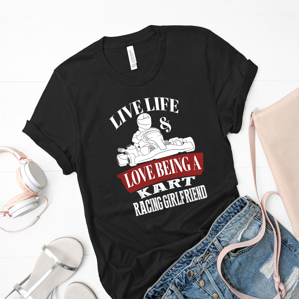 kart racing girlfriend t-shirts