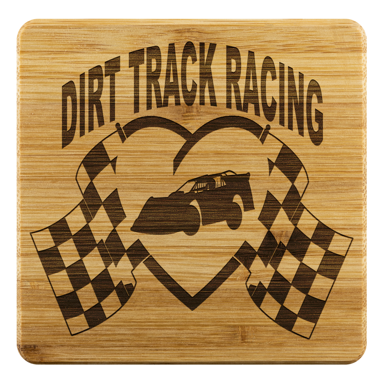 Dirt Track Racing Late Model Bamboo Coaster