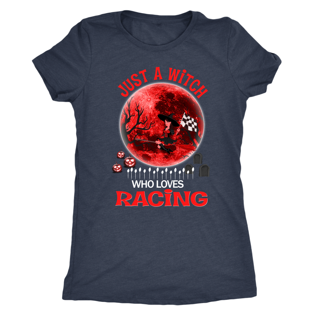 Just A Witch Who Loves Racing T-Shirts