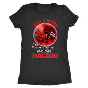Just A Witch Who Loves Racing T-Shirts
