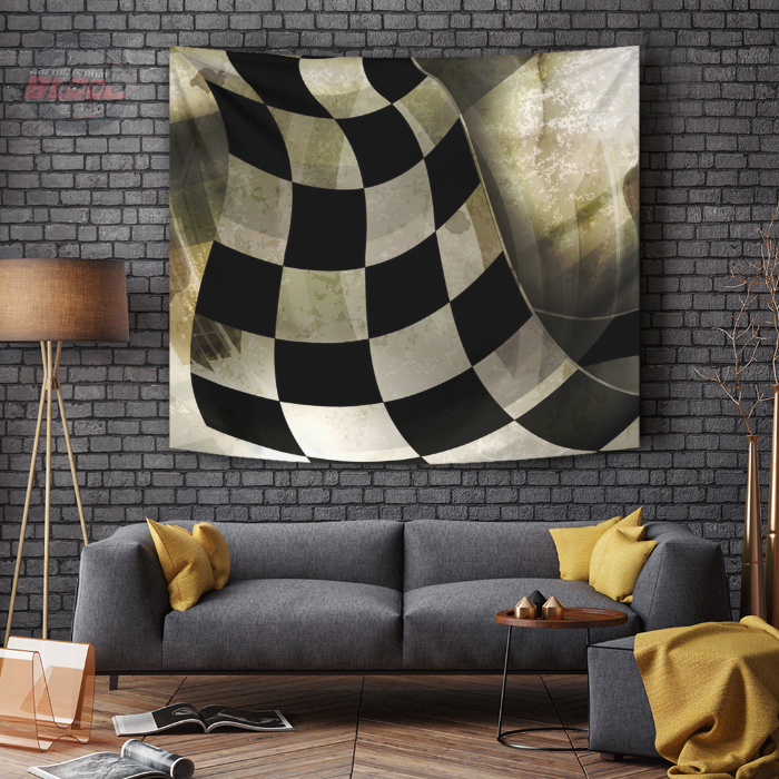 Racing Checkered Dirty Flag Tapestry