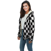 Racing Checkered Flag Sherpa Jacket