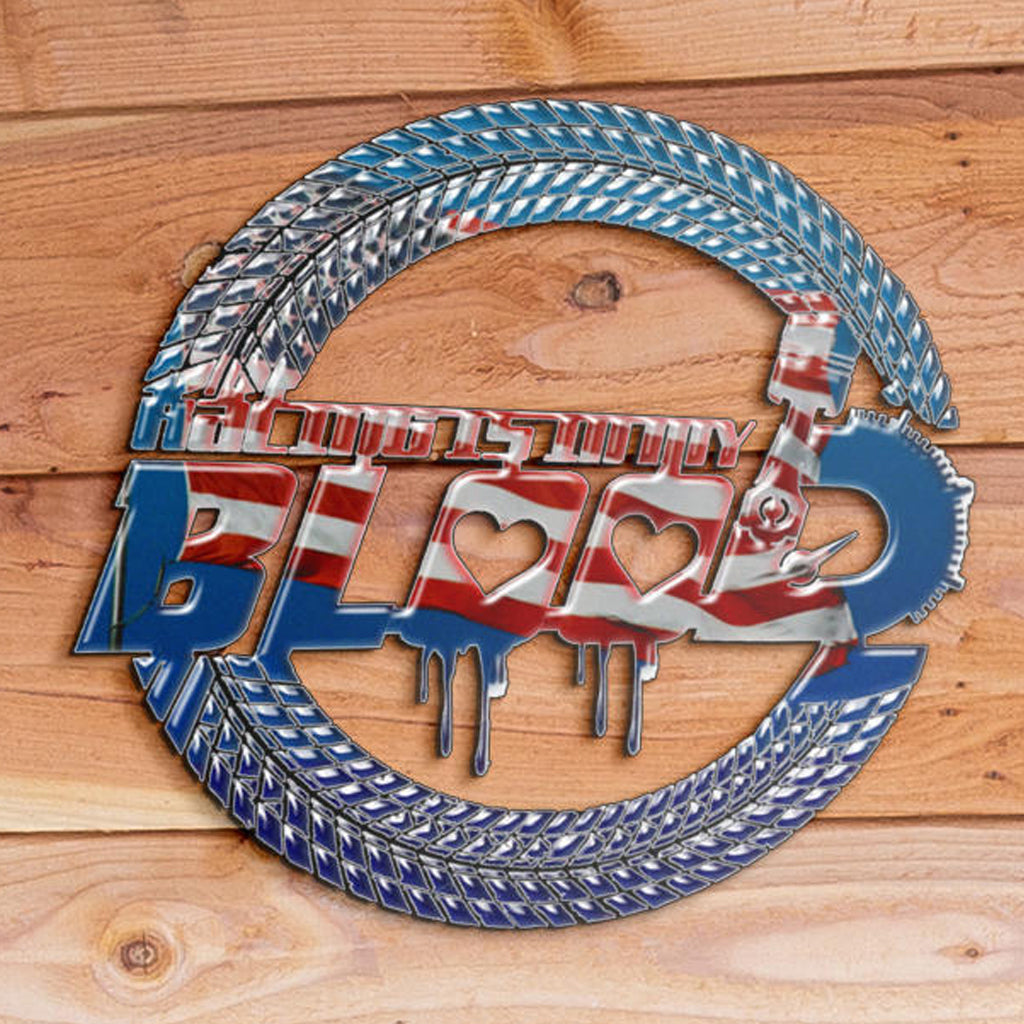 USA Racing Is In My Blood Metal Sign