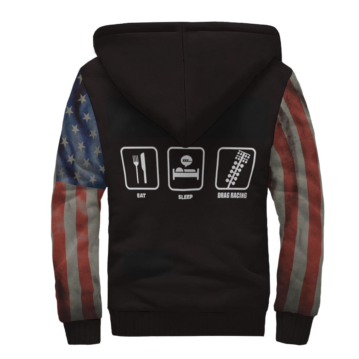 Eat, Sleep, Drag Racing USA Sherpa Jacket