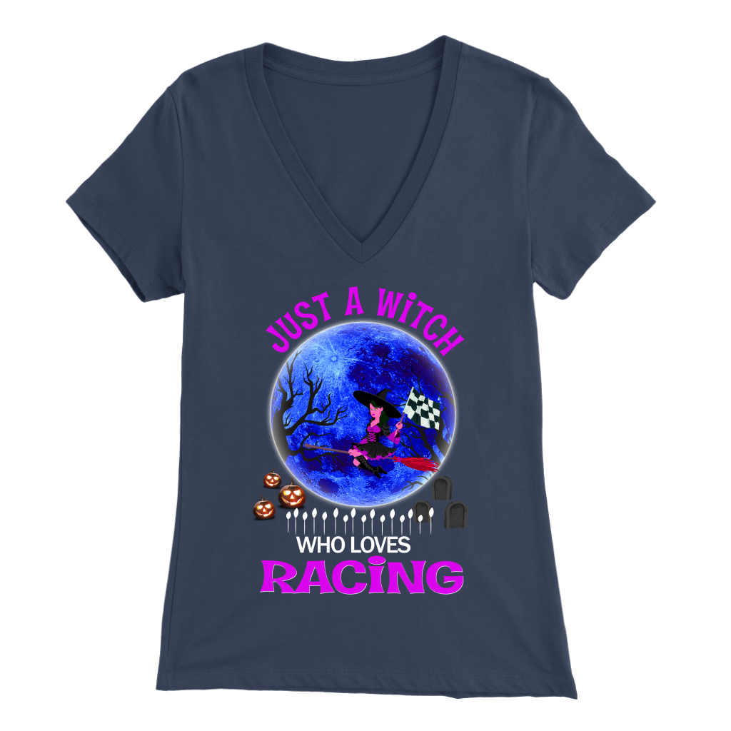 Just A Witch Who Loves Racing T-Shirts